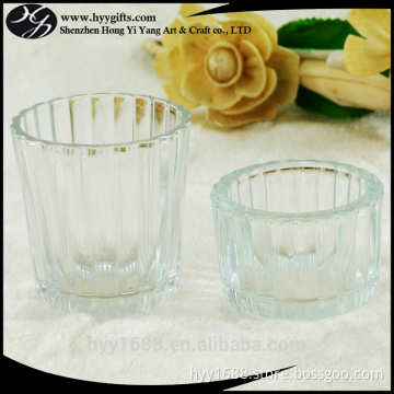 clear vertical stripes glass tealight candle holder 80ml 40ml